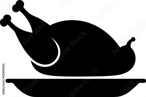 Cooked Turkey Silhouette vector illustration