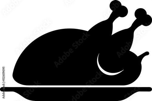 Cooked Turkey Silhouette vector illustration