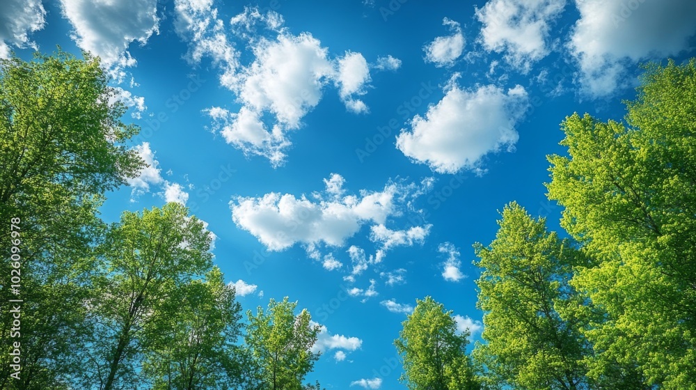 Sunny Sky with Green Trees Sunny Sky with Green Trees