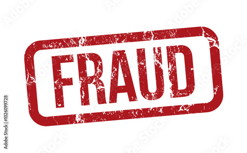 Fraud - red rubber stamp with grunge effect