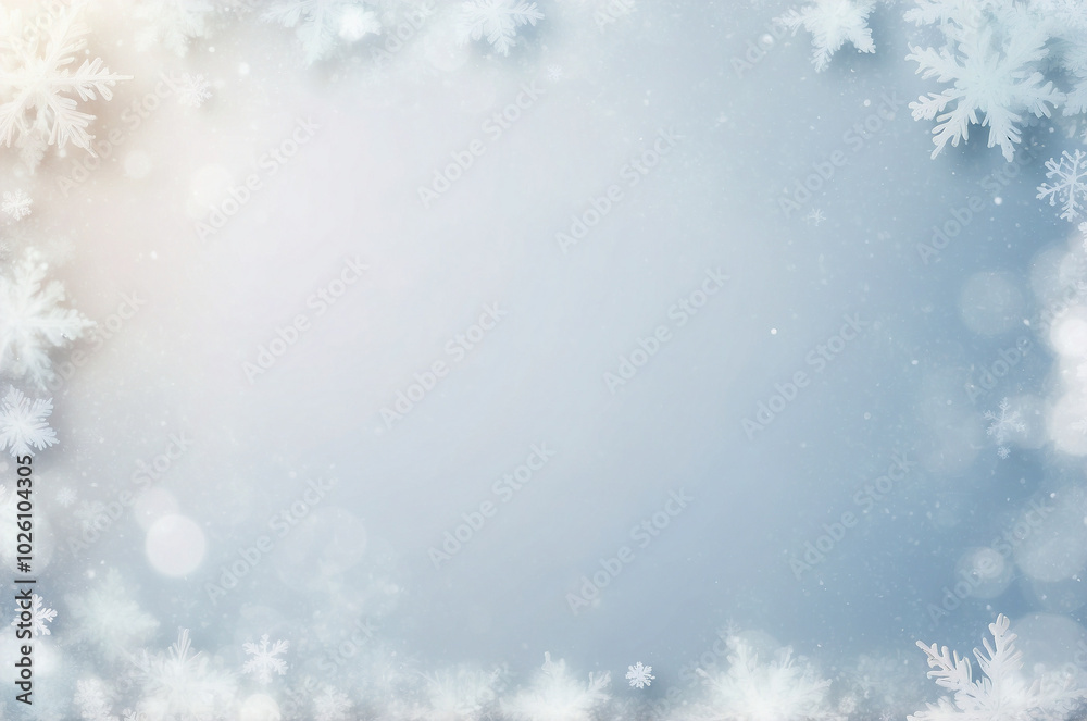 Blurred christmas background. Snow and snowflakes on blue with light bokeh. Blurred christmas background. Snow and snowflakes on blue with light bokeh.
