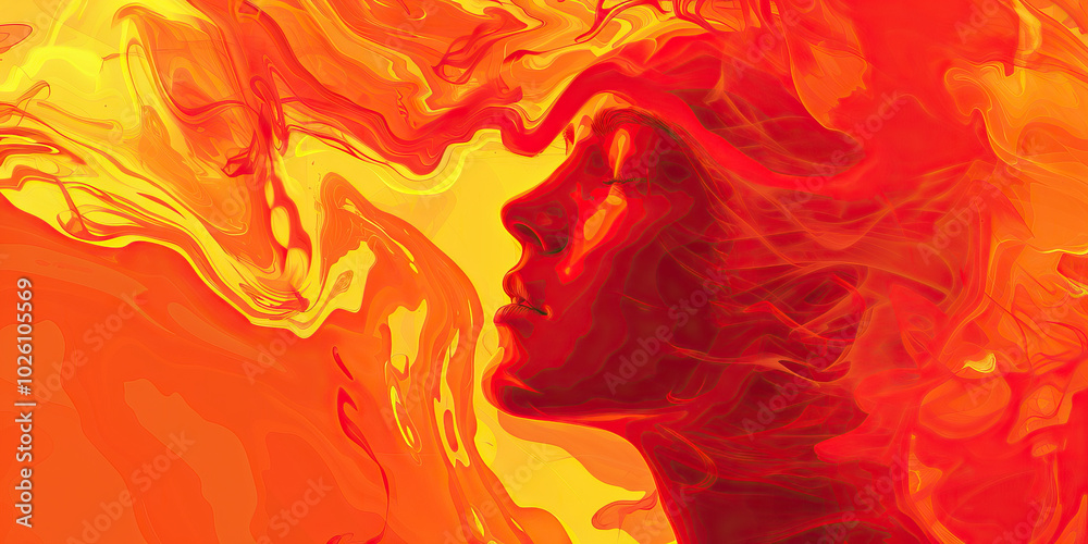 Borderline Personality Disorder in Passionate Red and Orange Abstract Background Borderline Personality Disorder in Passionate Red and Orange Abstract Background
