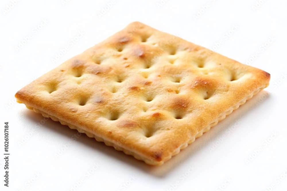 Isolated Saltine Cracker on White Background for Culinary and Snack Photography Isolated Saltine Cracker on White Background for Culinary and Snack Photography