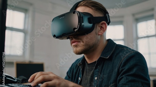 man working on computer