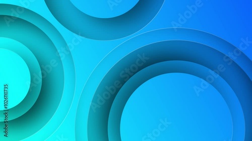 three intersecting circle shapes, blue color