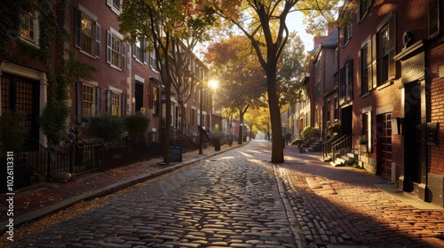 Scenic Walk Along Freedom Trail in Boston, USA