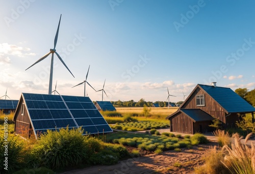 Duurzame toekomst met zonnepanelen photo