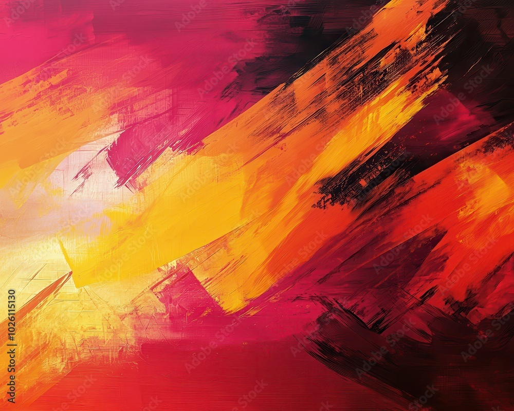Warm Abstract Brush Strokes in Reds and Yellows Warm Abstract Brush Strokes in Reds and Yellows