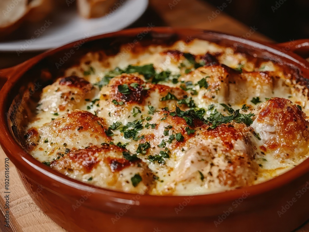 Delicious Baked Chicken Casserole with Cheese and Herbs Delicious Baked Chicken Casserole with Cheese and Herbs