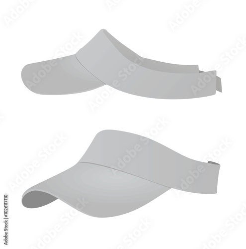 Grey  visor cap. vector illustration