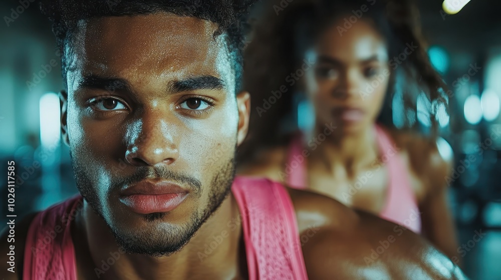 The image captures an intense workout session featuring athletes with focused expressions, embodying energy, commitment, and the relentless pursuit of fitness goals. The image captures an intense workout session featuring athletes with focused expressions, embodying energy, commitment, and the relentless pursuit of fitness goals.