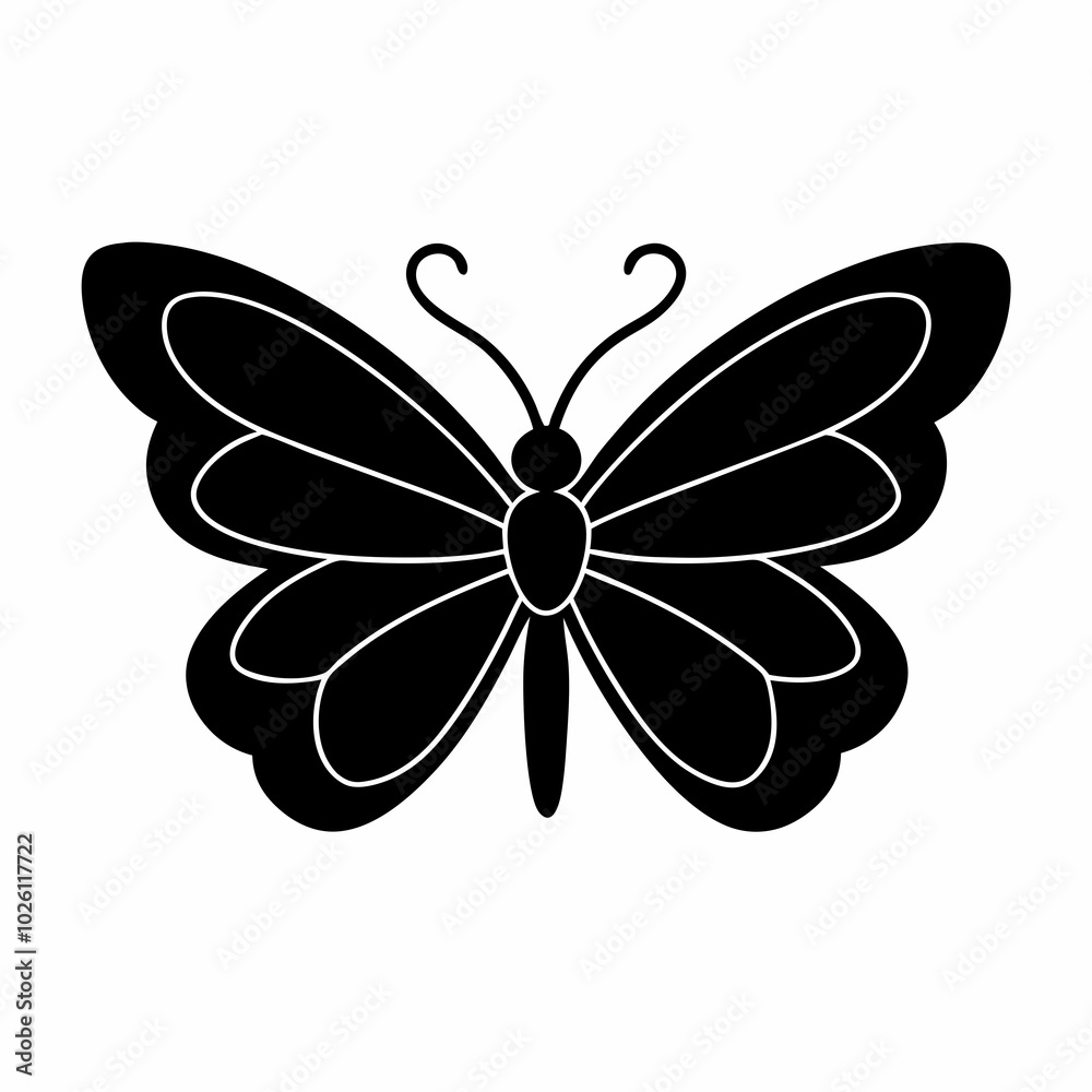 A solid black butterfly A solid black butterfly
