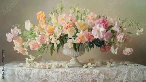 Beautiful Floral Arrangement in Soft Pastel Colors