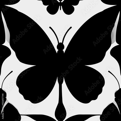 A solid black butterfly photo