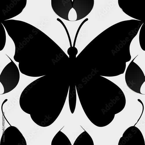 A solid black butterfly photo