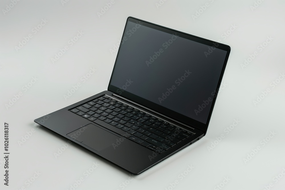 Sleek black laptop with closed screen positioned on a light surface during daylight Sleek black laptop with closed screen positioned on a light surface during daylight