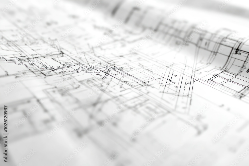 Architectural Blueprint with Detailed Lines and Grids Architectural Blueprint with Detailed Lines and Grids