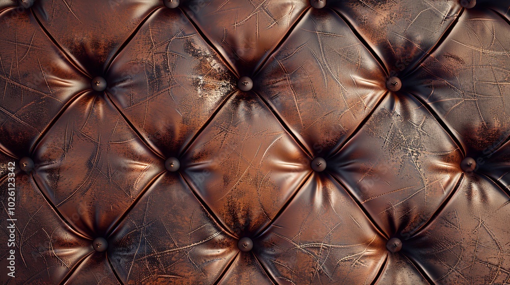 Fototapeta premium Brown leather textures background with side light