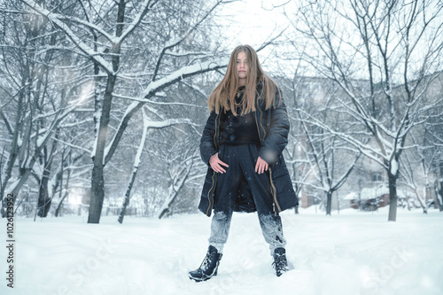 Girl on a Winter Day. Portrait of a beautiful girl on a beautiful winter day.