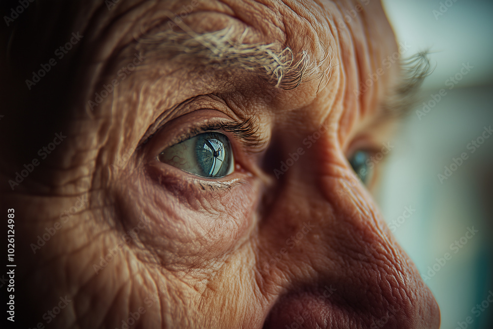 Close-Up of a Senior Man's Face with Deep Wrinkles and Wise Eyes Close-Up of a Senior Man's Face with Deep Wrinkles and Wise Eyes