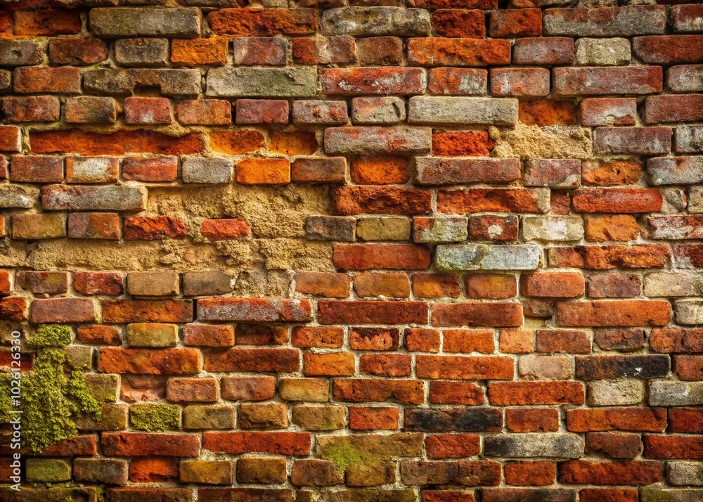 Obraz premium Old Brick Wall Backdrop for Photography - Rustic Textured Background for Creative Projects