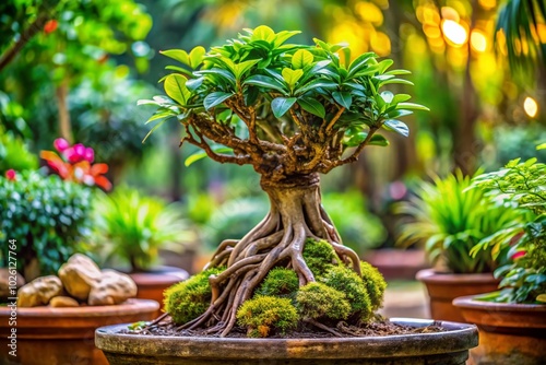 Panoramic View of a Bad Mother Plant in a Lush Environment for Botanical Studies photo