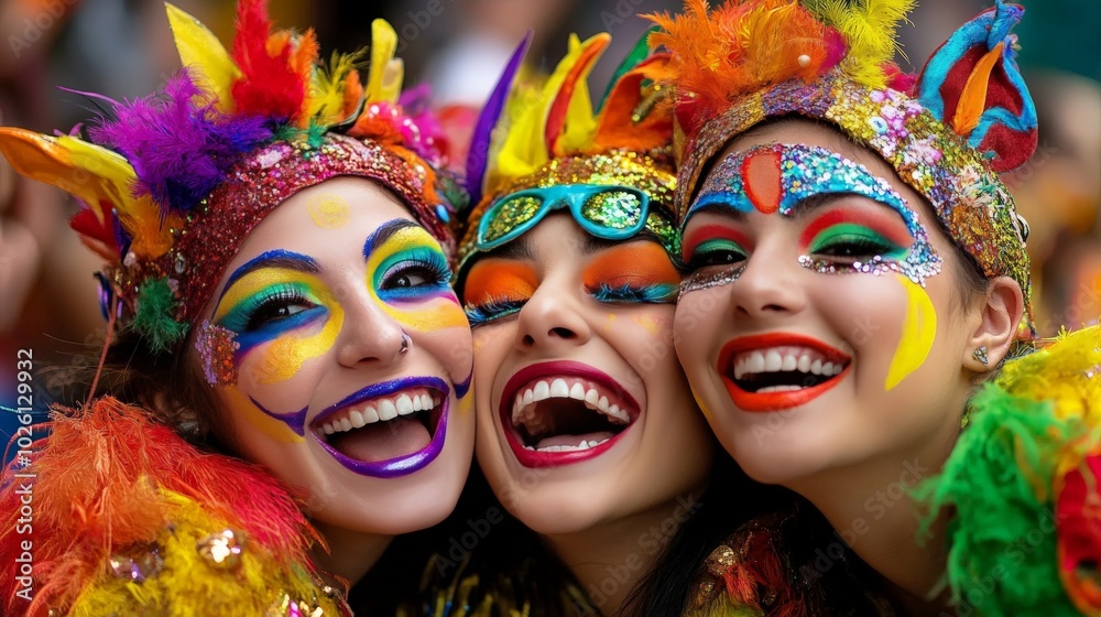 Brazilian Carnival: Joyful dancers Brazilian Carnival: Joyful dancers