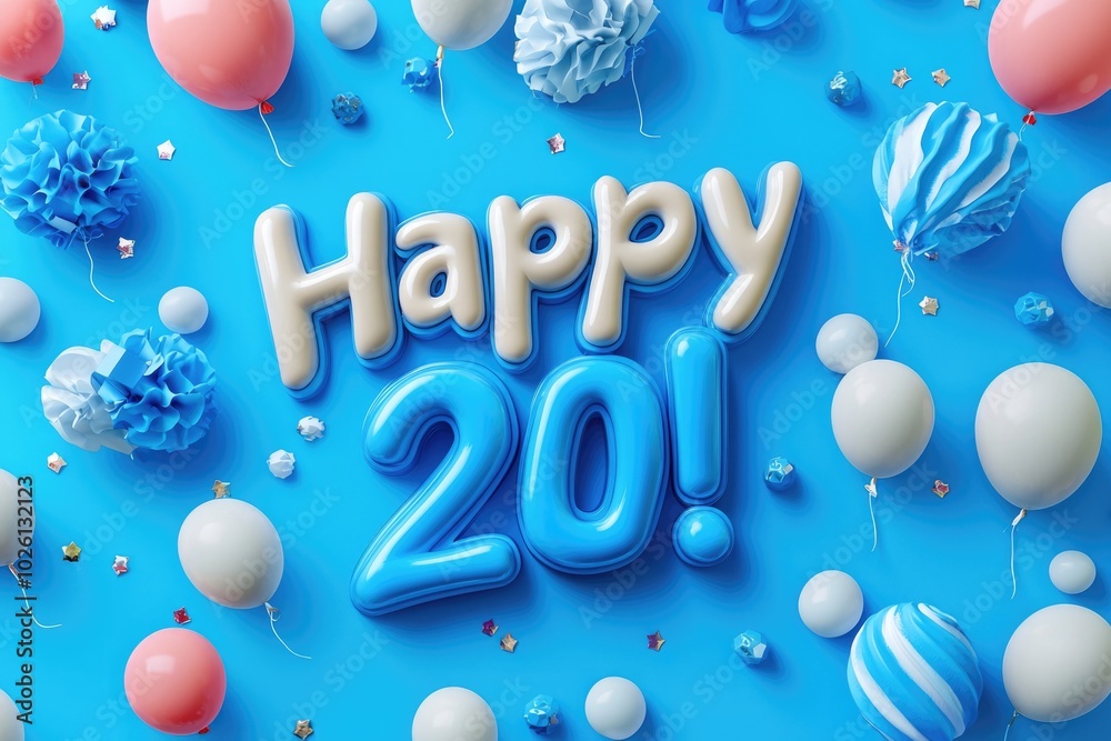 Two decade joy: text happy 20 years, celebrating twenty years of accomplishments and shared memories, the journey with pride and looking forward to future milestones with optimism and excitement Two decade joy: text happy 20 years, celebrating twenty years of accomplishments and shared memories, the journey with pride and looking forward to future milestones with optimism and excitement