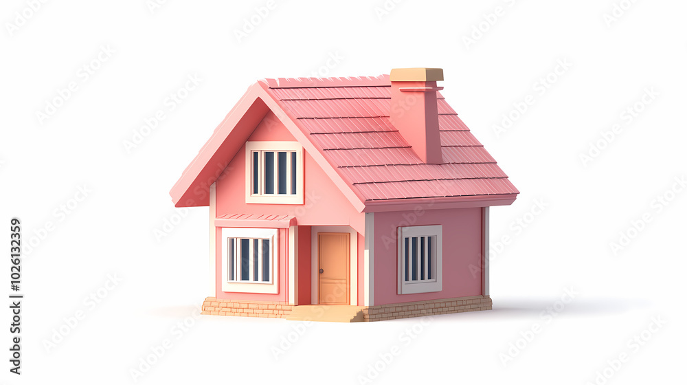 A minimalistic 3D vector for applications and web pages.Plastic render of house on isolated white background. 3d cartoon illustration symbol of security and protection. A minimalistic 3D vector for applications and web pages.Plastic render of house on isolated white background. 3d cartoon illustration symbol of security and protection.
