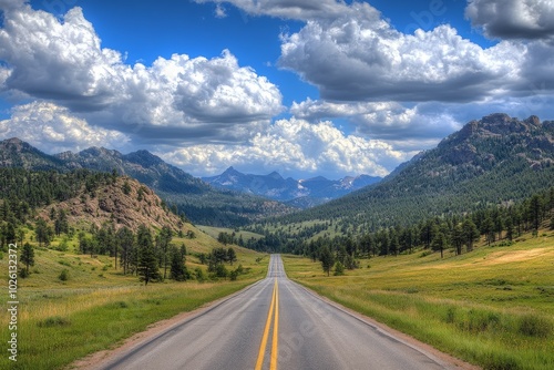 Adventure Awaits on a Scenic Road Toward Mountain Landscapes