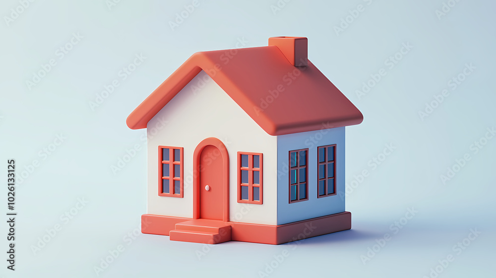 A minimalistic 3D vector for applications and web pages.Plastic render of house on isolated white background. 3d cartoon illustration symbol of security and protection. A minimalistic 3D vector for applications and web pages.Plastic render of house on isolated white background. 3d cartoon illustration symbol of security and protection.