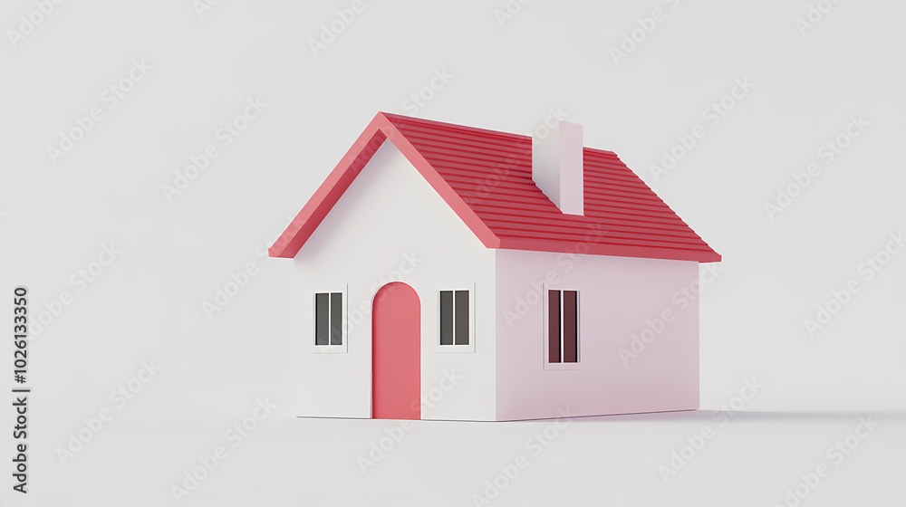 A minimalistic 3D vector for applications and web pages.Plastic render of house on isolated white background. 3d cartoon illustration symbol of security and protection. A minimalistic 3D vector for applications and web pages.Plastic render of house on isolated white background. 3d cartoon illustration symbol of security and protection.
