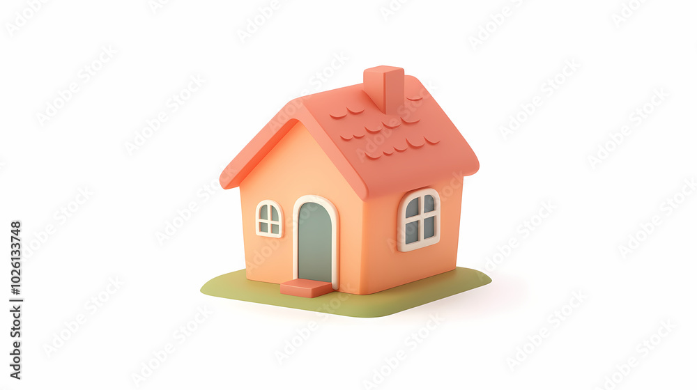 A minimalistic 3D vector for applications and web pages.Plastic render of house on isolated white background. 3d cartoon illustration symbol of security and protection. A minimalistic 3D vector for applications and web pages.Plastic render of house on isolated white background. 3d cartoon illustration symbol of security and protection.