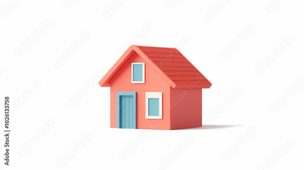 A minimalistic 3D vector for applications and web pages.Plastic render of house on isolated white background. 3d cartoon illustration symbol of security and protection. A minimalistic 3D vector for applications and web pages.Plastic render of house on isolated white background. 3d cartoon illustration symbol of security and protection.