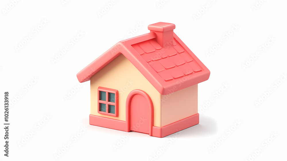 A minimalistic 3D vector for applications and web pages.Plastic render of house on isolated white background. 3d cartoon illustration symbol of security and protection. A minimalistic 3D vector for applications and web pages.Plastic render of house on isolated white background. 3d cartoon illustration symbol of security and protection.