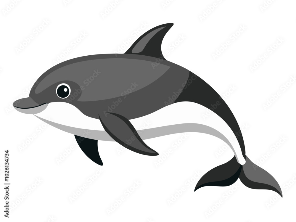 Fototapeta premium cartoon vaquita isolated vector, vaquita vector art isolated on white