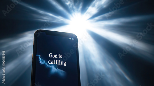 phone screen shows that phone call from God and God is calling written on it