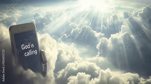 phone screen shows that phone call from God and God is calling written on it