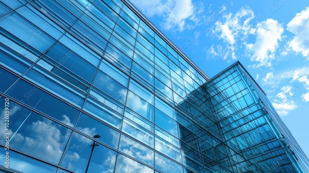 Modern Corporate Headquarters with Glass Architecture Modern Corporate Headquarters with Glass Architecture