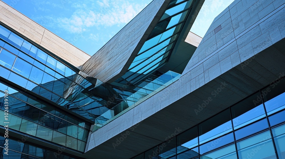 Obraz premium Modern Corporate Building with Angular Design