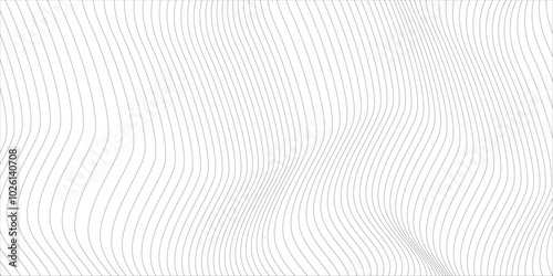 Gray wave curve lines abstract background with flowing particles. grey and white vector design 3D lines in perspective, curve and wave lines in motion, smooth and soft backdrop.