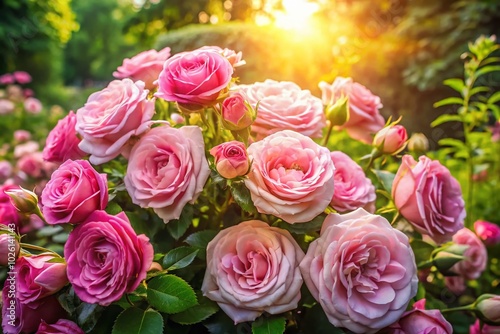 Stunning Aerial View of a Bouquet of Pink Roses for Floral Arrangements and Decor