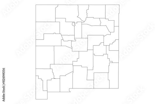New Mexico State Outline with County Boundaries