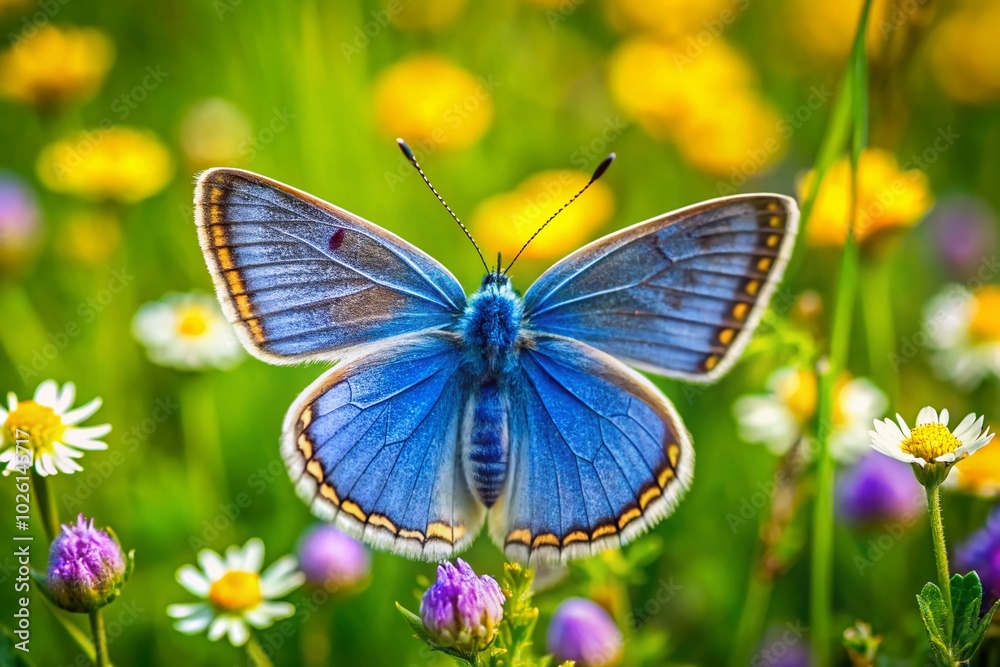 Stunning Greek Mazarine Blue Butterfly in Bokeh Effect Stunning Greek Mazarine Blue Butterfly in Bokeh Effect