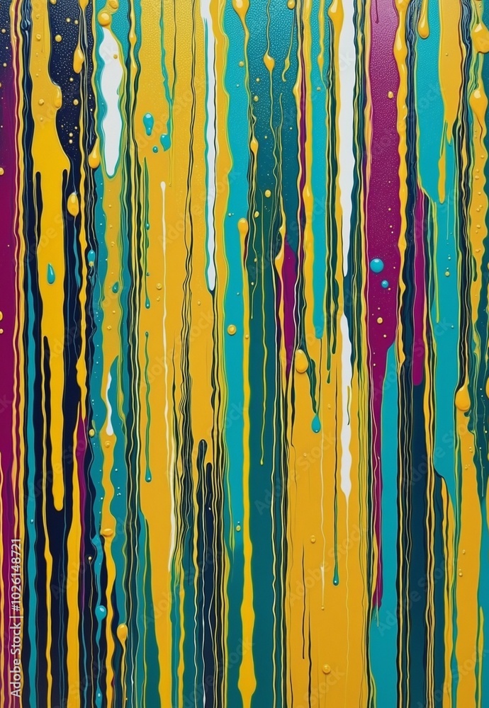 Vibrant Abstract Design with Dripping Shapes and PaleGoldenRod, Cyan, PaleTurquoise, Gold, and Goldenrod