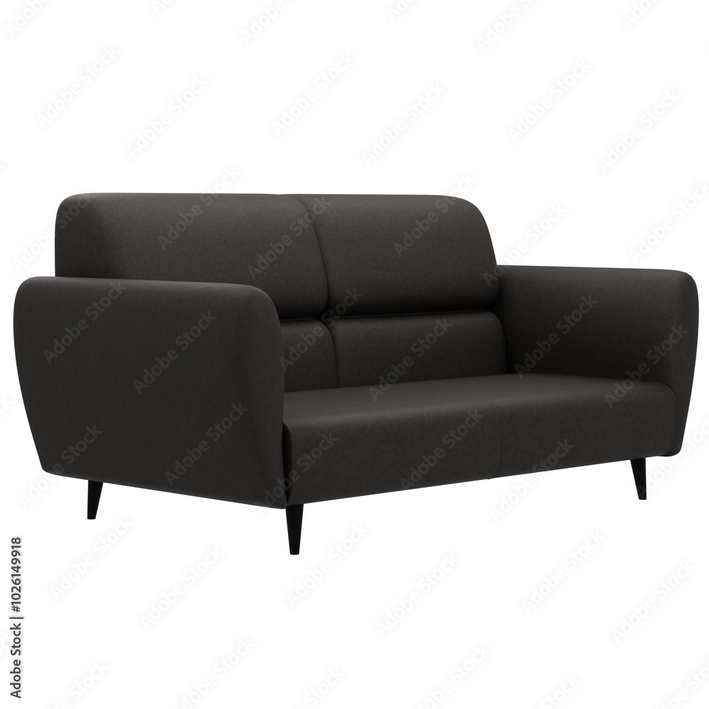 3d render black sofa home decor with transparent background 3d render black sofa home decor with transparent background