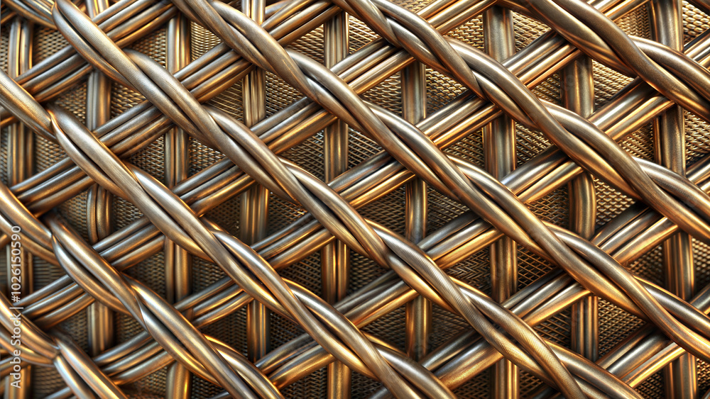 Twisted wire mesh texture with realistic patterns in natural colors and soft lighting Twisted wire mesh texture with realistic patterns in natural colors and soft lighting