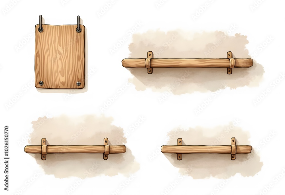 Naklejka premium Set of bookshelves with different colourful books isolated on white