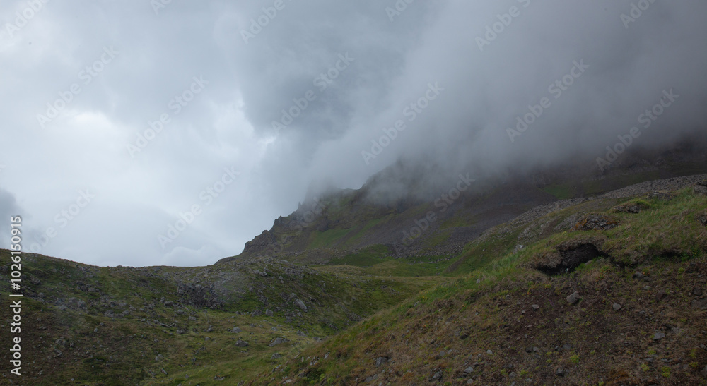Cloud on a mountain in Iceland
