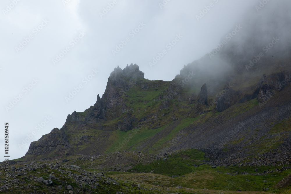 Cloud on a mountain in Iceland